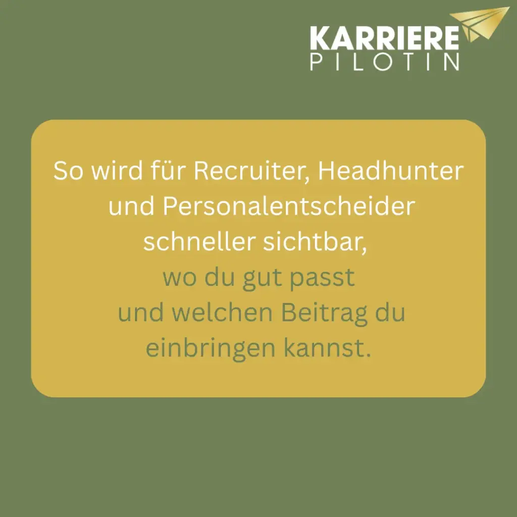 Karrierepilotin-Grafik: Passung zur Stelle für Recruiter, Headhunter und Personalentscheider im Business-Profil sichtbar machen